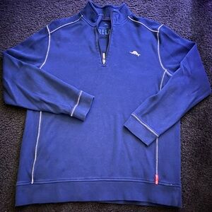Tommy Bahama “Waikiki” Heavyweight Navy Blue 1/4 Zip Pullover Sweater